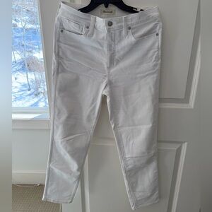Madewell Stovepipe White Jeans, Size 28
